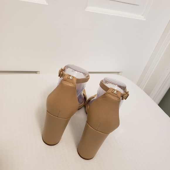 EC Sam Edelman Nude Ankle Strap "Yaro" Block Heel Sandals Size 9.5 Leather - Picture 13 of 14
